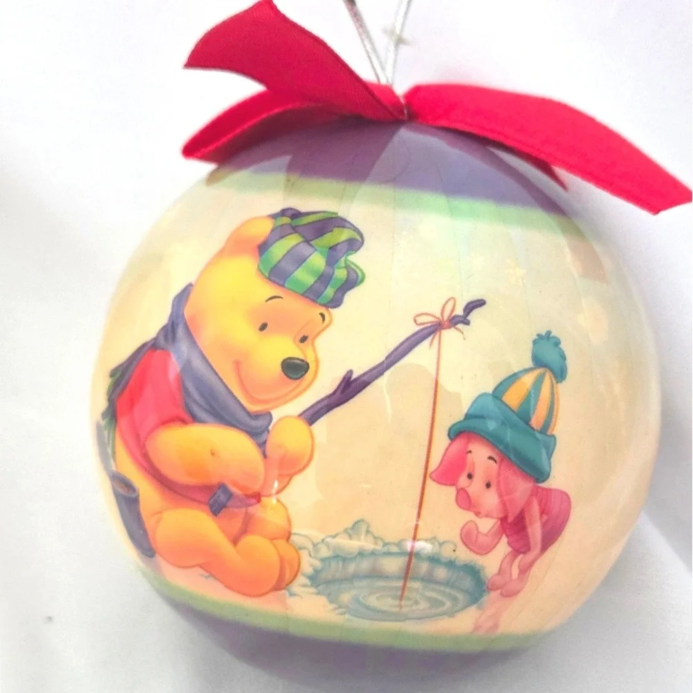 Vintage Disney Winnie the Pooh 7 Friends Christmas Paper Ornaments Set of 2
